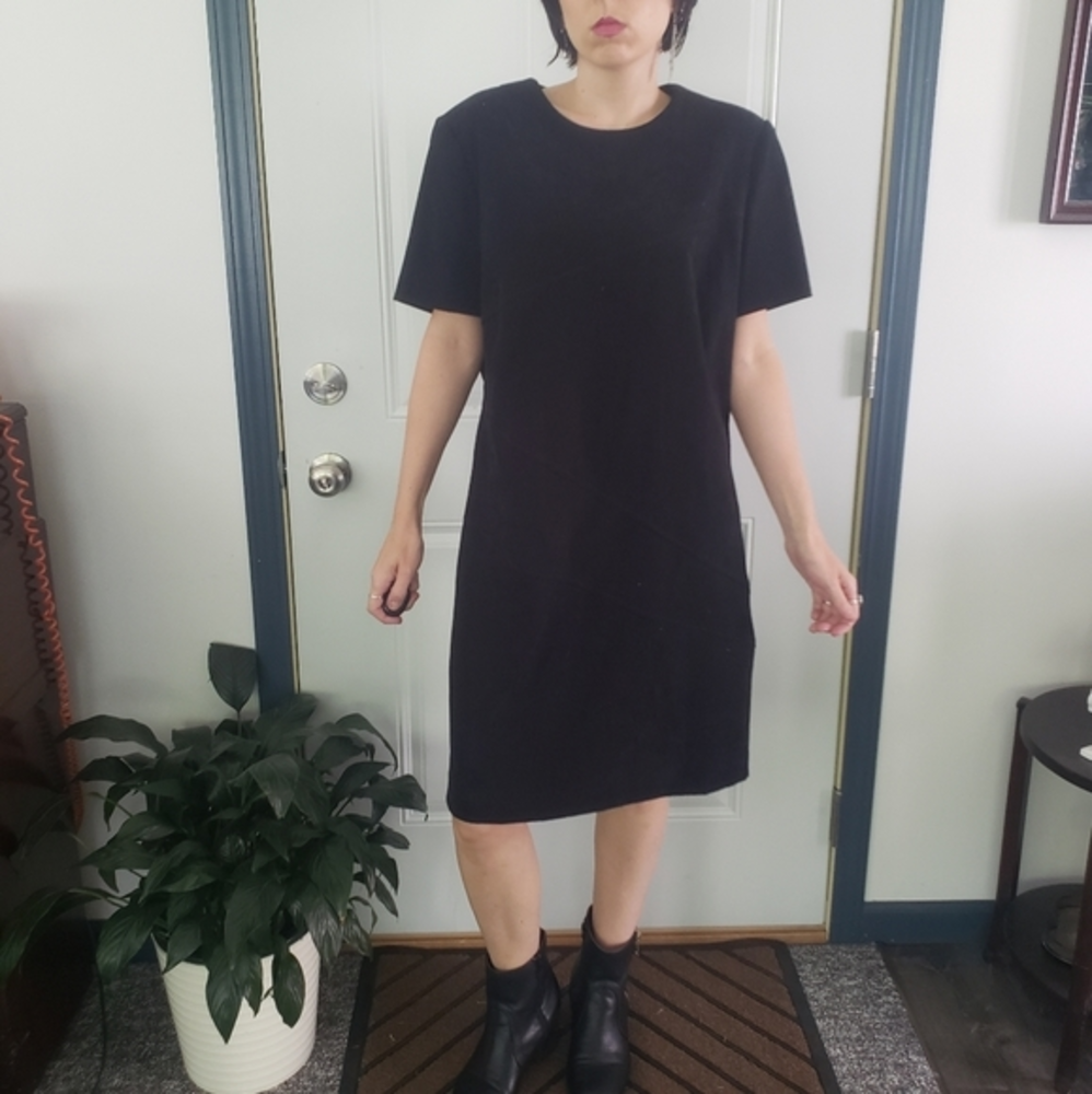 Black‎ Faux Suede Dress